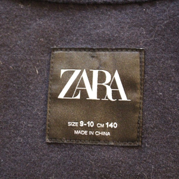 Zara,  cropped wool blend Coat Navy blue color - Picture 8 of 11
